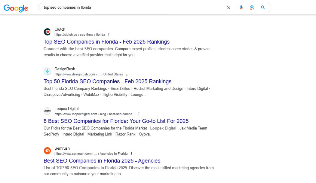 image showing Clutch's ranking for Top seo companies of California